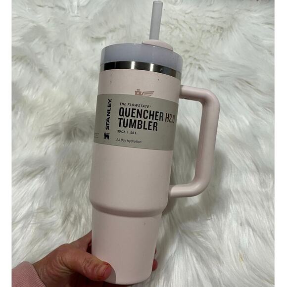 NWT Stanley Quencher H2.0 Flowstate Tumbler W/ Reusable Straw Rose Quartz 30 Oz. - Picture 1 of 8